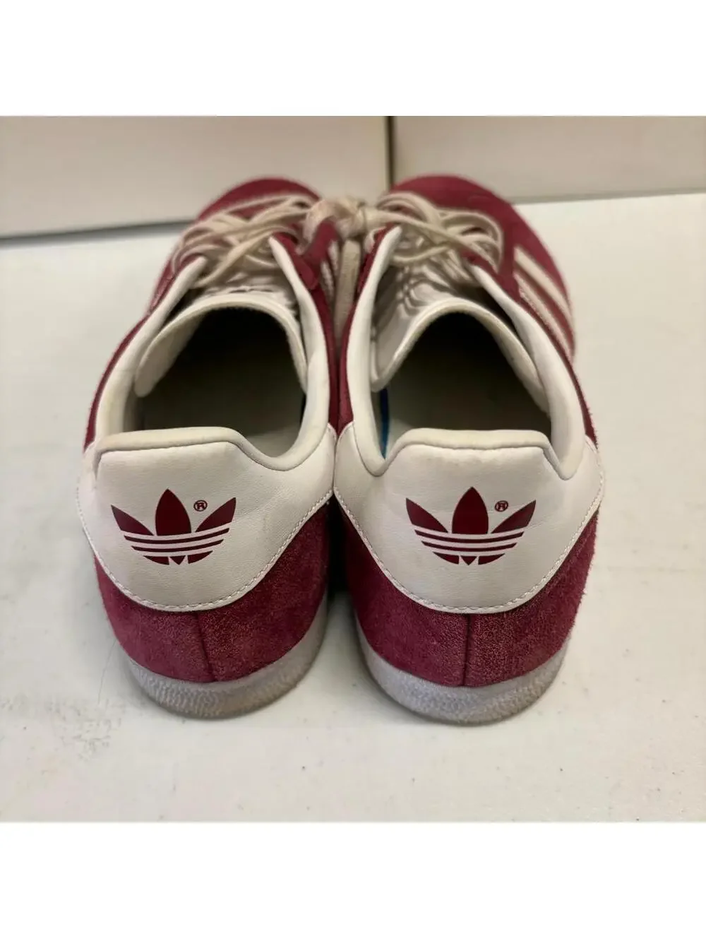 Adidas Gazelle Burgundy Suede Mens Size 13 Maroon White B41645 Low Top Sneakers